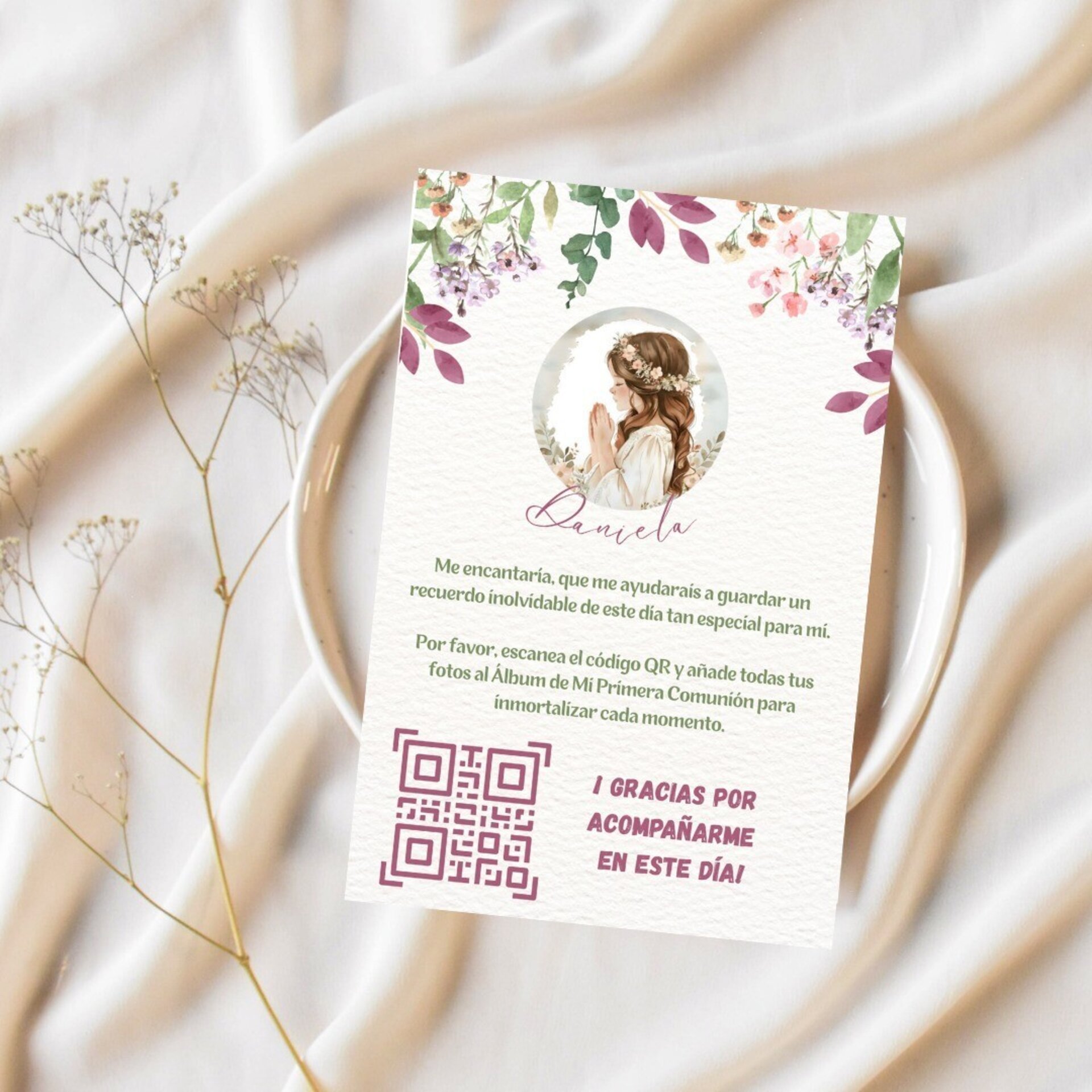 Tarjetas de Comunión con QR – Álbum colaborativo- Varios Diseños - 5