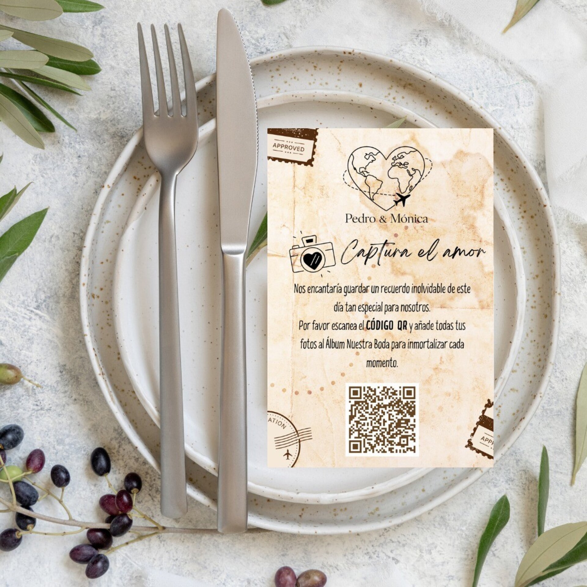 Tarjetas de Boda con QR – Álbum colaborativo- Varios Diseños - 6
