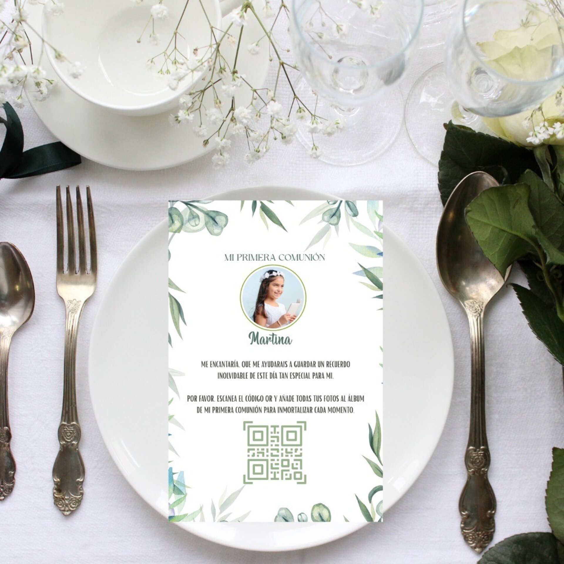 Tarjetas de Comunión con QR – Álbum colaborativo- Varios Diseños - 4