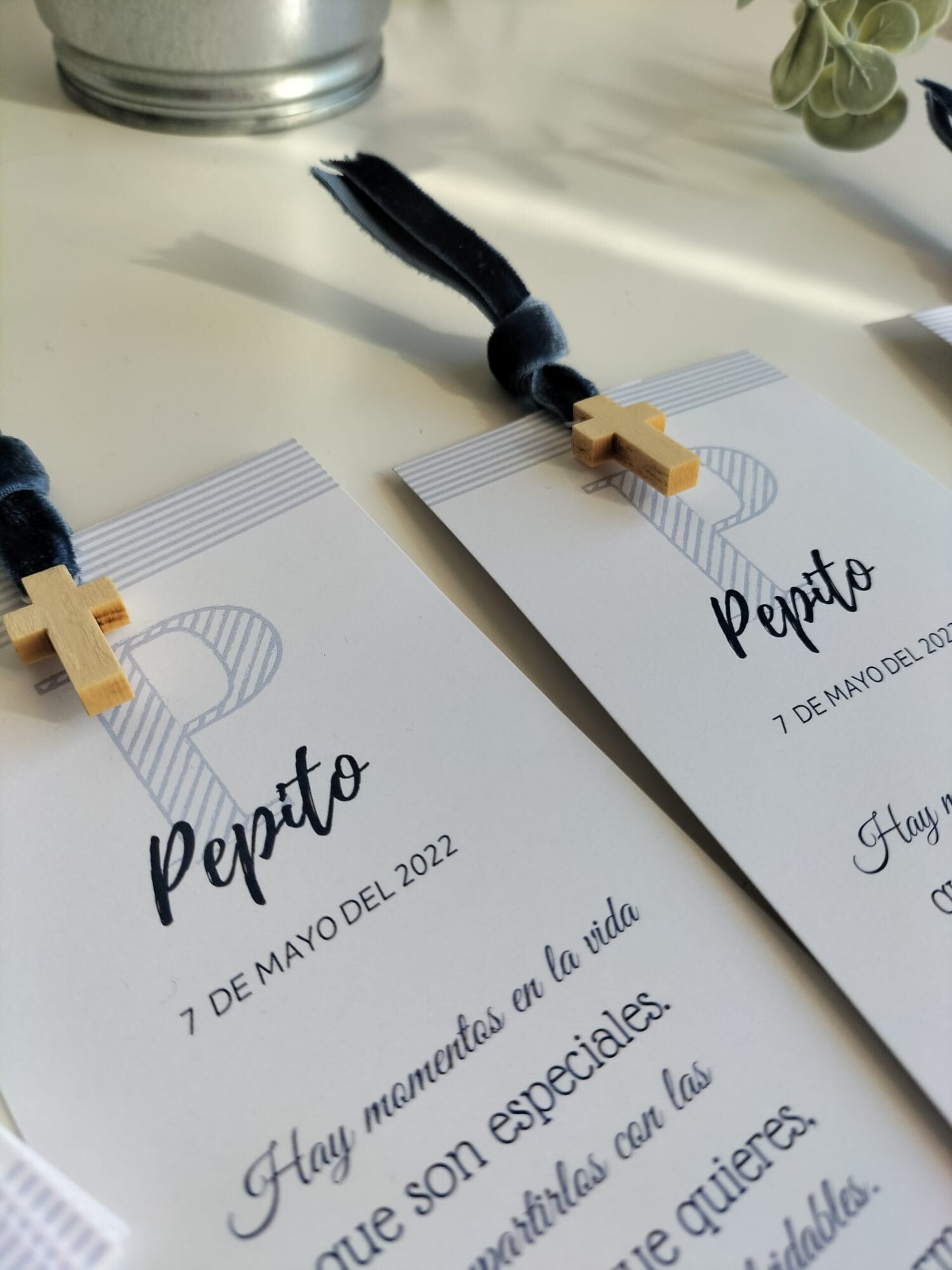 Recordatorios Comunión Personalizados Cruz de Madera - 4