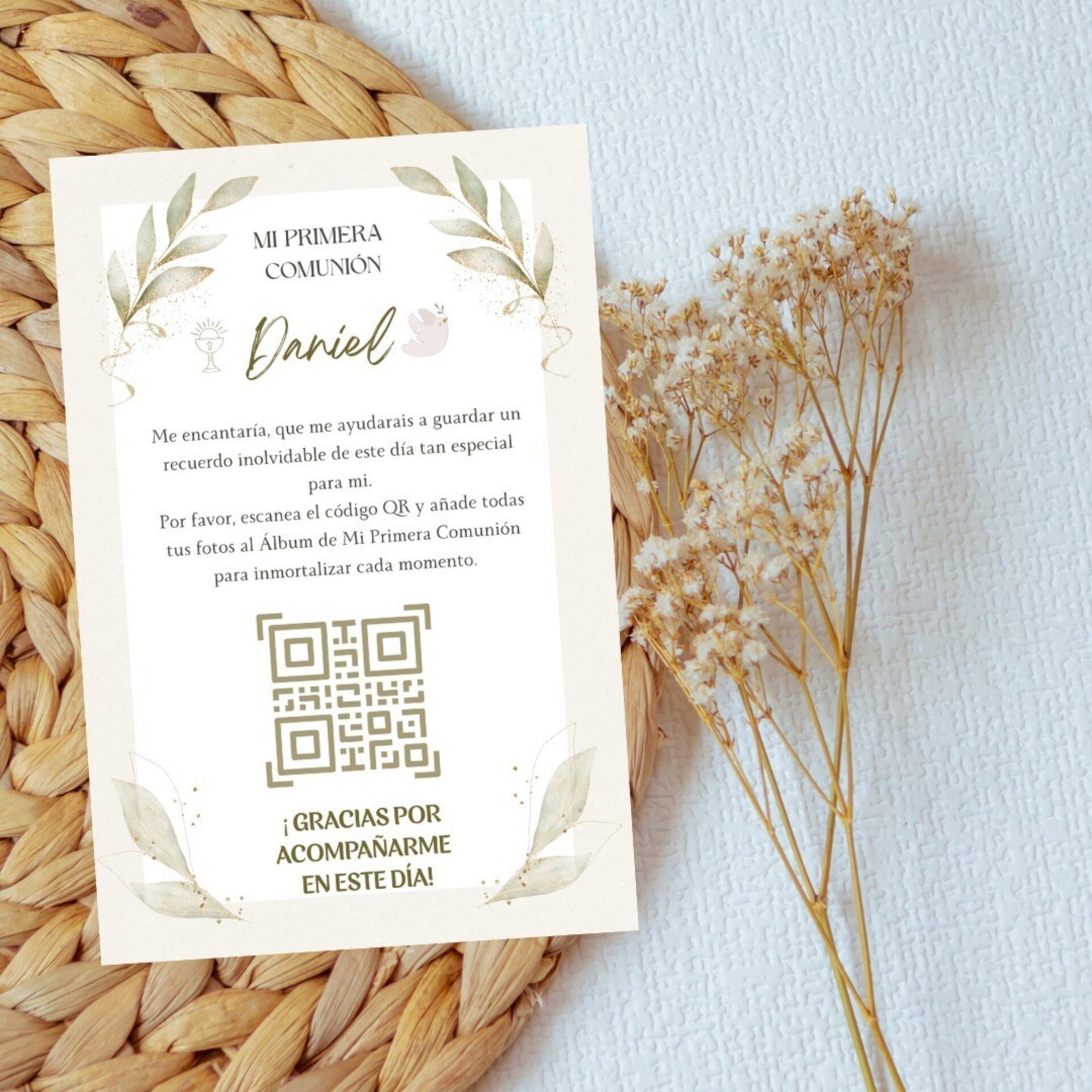 Tarjetas de Comunión con QR – Álbum colaborativo- Varios Diseños - 7