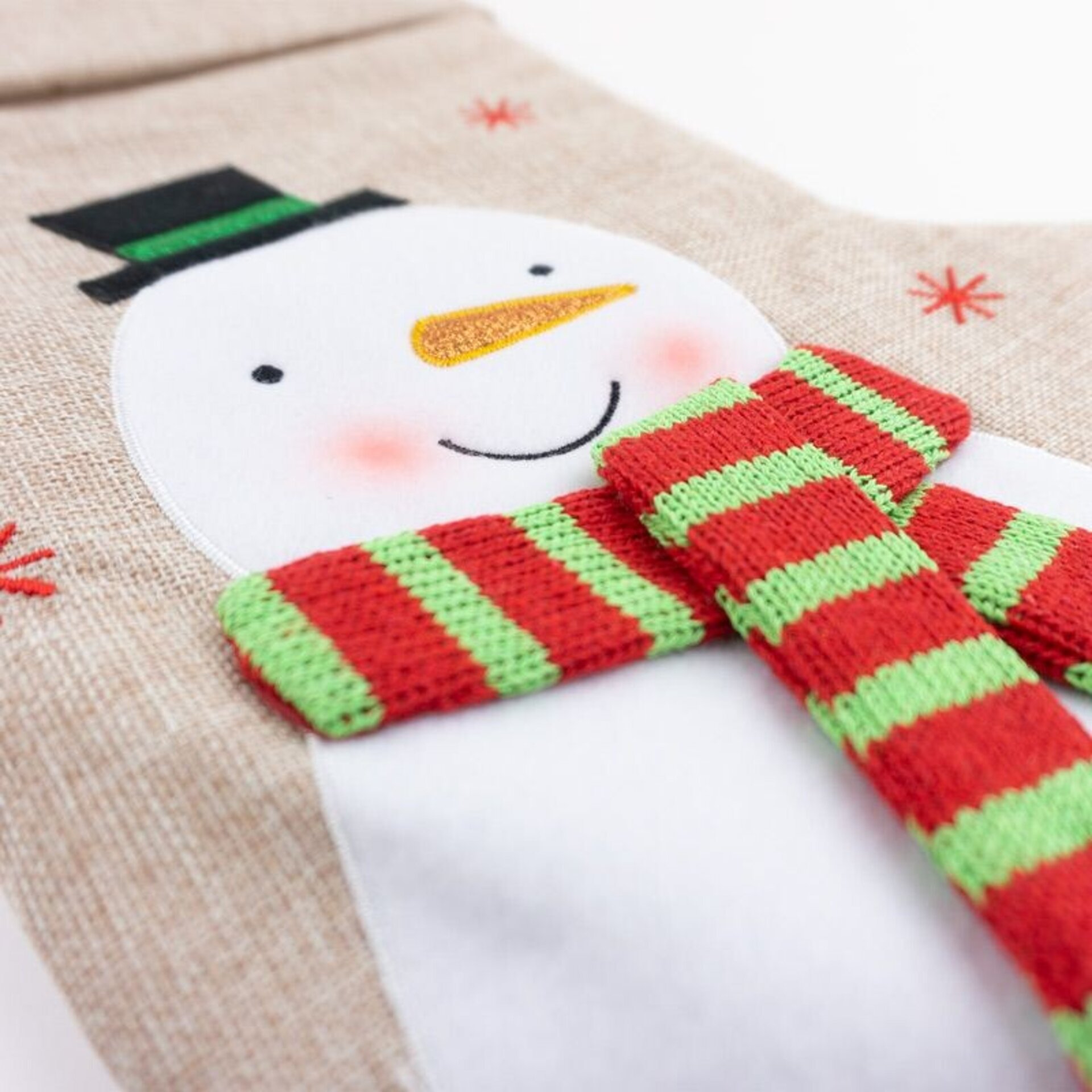 Calcetín Premium Yute Navidad Muñeco Nieve personalizado - 2