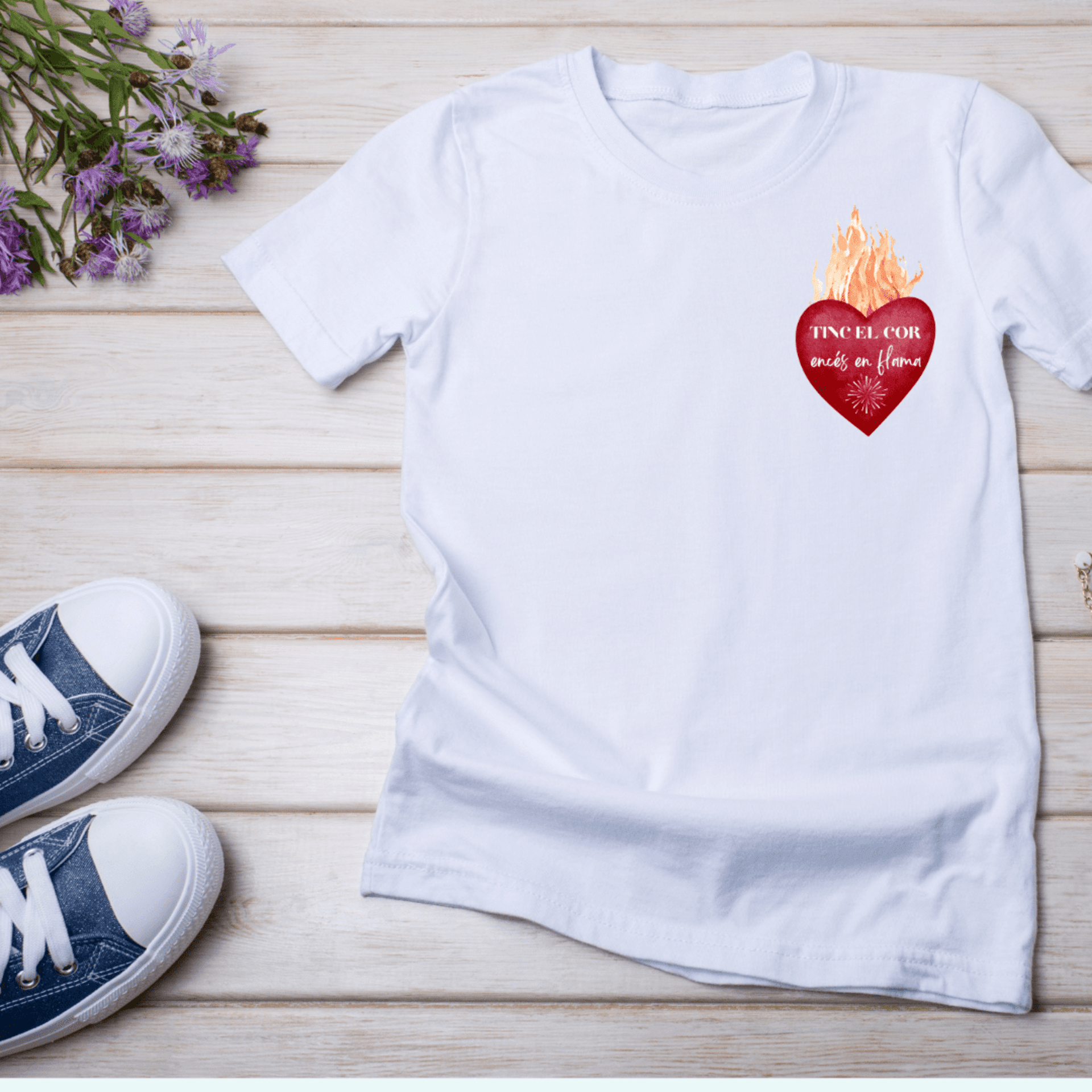 Camiseta Fallera " Tinc el cor encés en flama" - 2