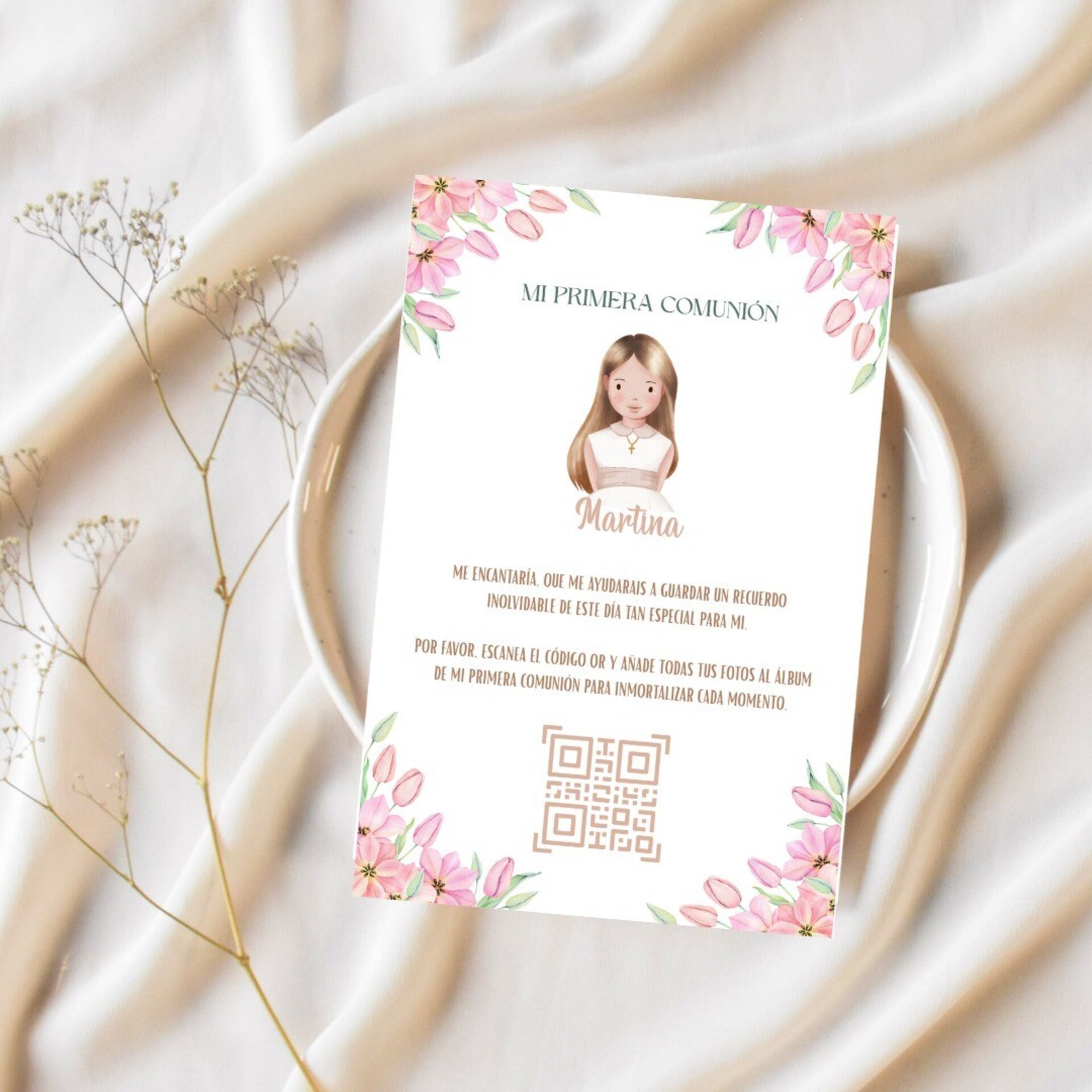 Tarjetas de Comunión con QR – Álbum colaborativo- Varios Diseños - 2