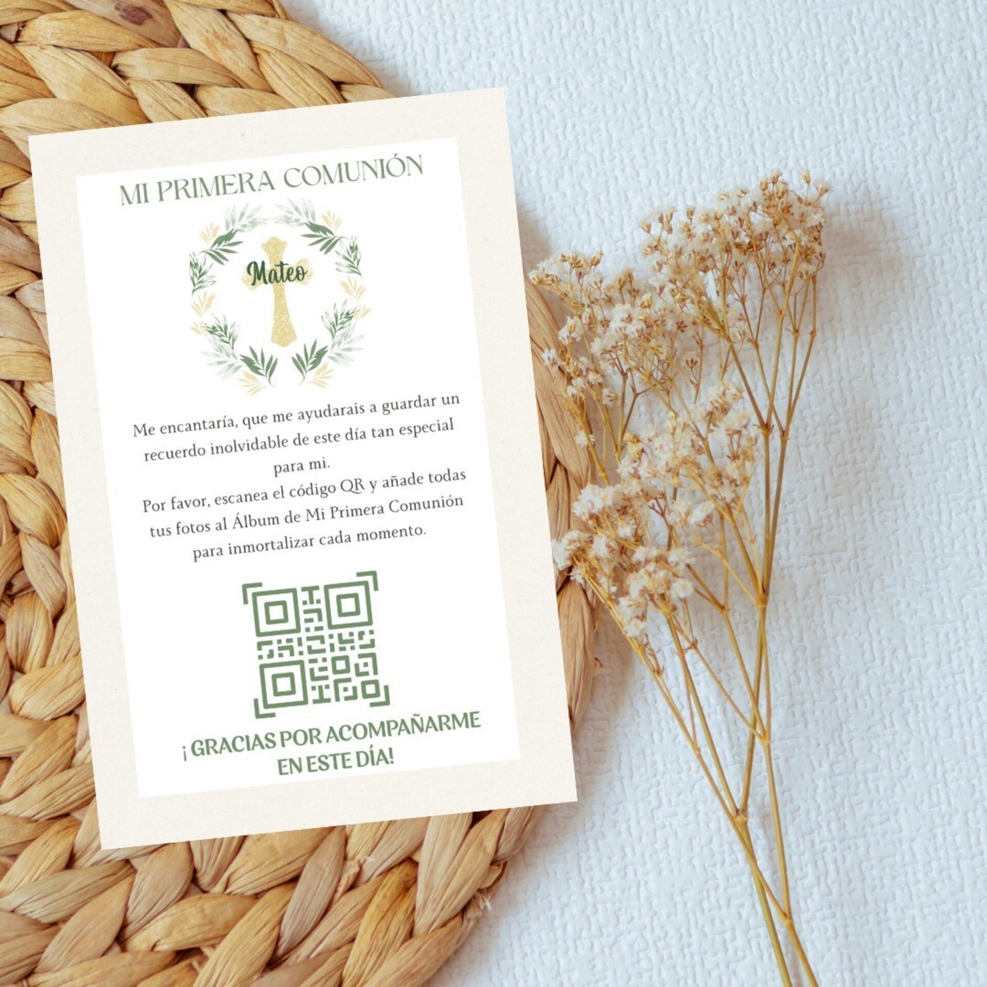 Tarjetas de Comunión con QR – Álbum colaborativo- Varios Diseños - 3