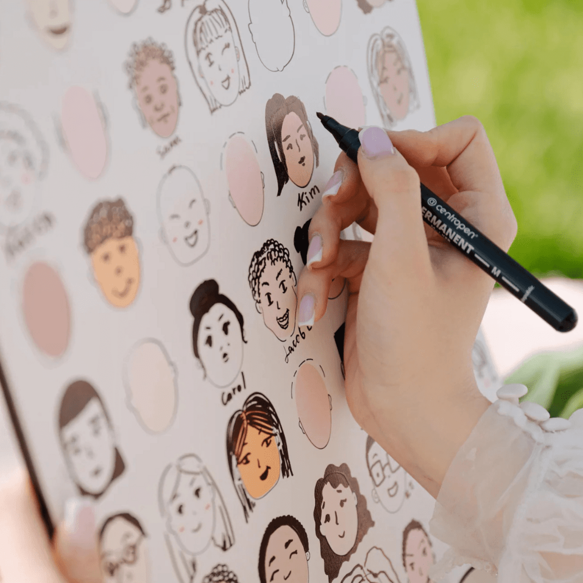 Lámina de firmas “Dibuja tu carita” – Comunión personalizada - 2