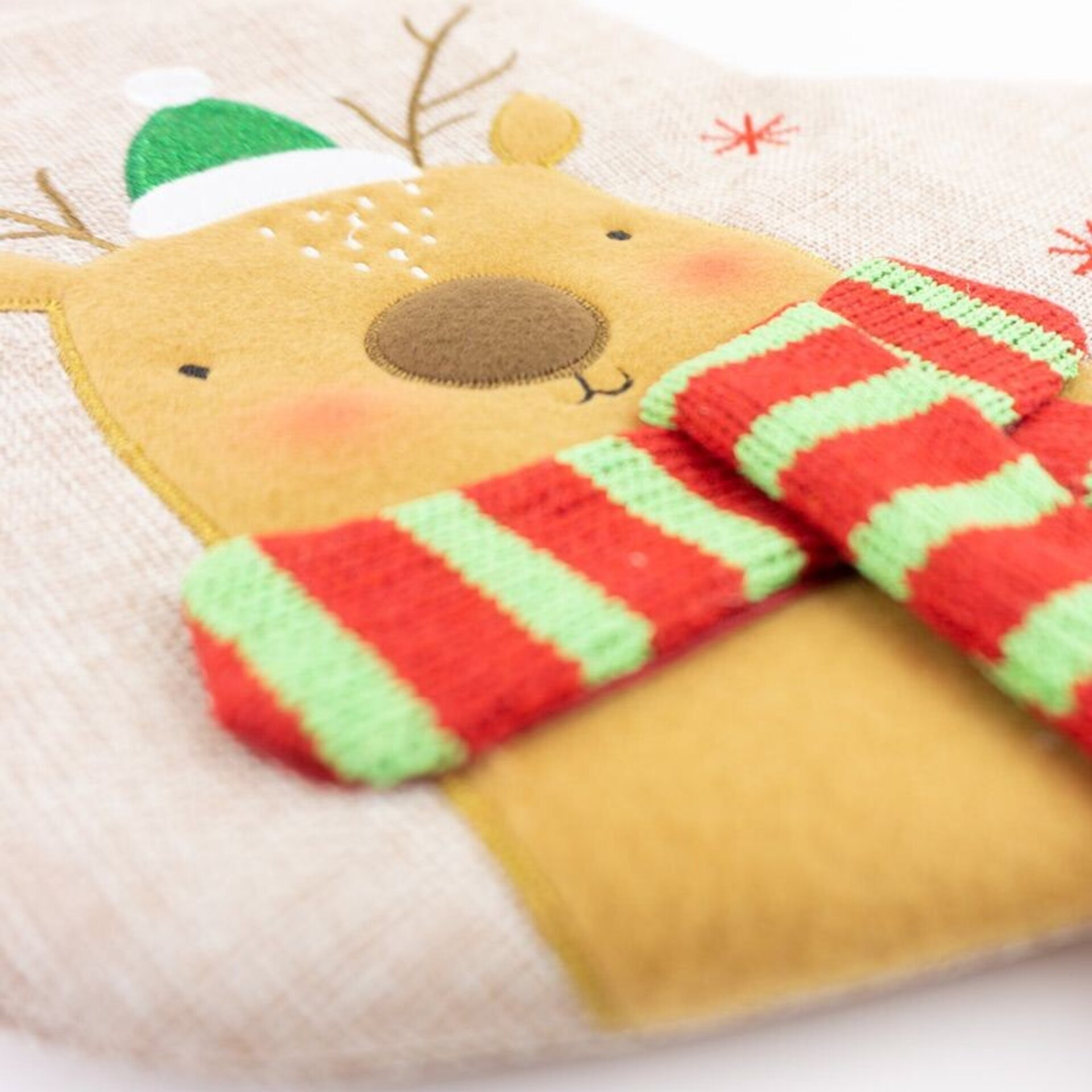 Calcetín Premium Yute Navidad Reno personalizado - 2